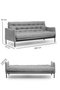 Atelier Del Sofa Renge - Sofá cama de 3 plazas Gris oscuro